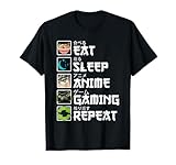 Eat Sleep Anime Gaming Repeat Gamer Men Teen Boy Gifts Anime T-Shirt