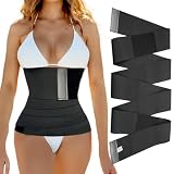 PIKAIZOM Adjustable Waist Trainer for Women - Elasticity Tummy Control Belt & Postpartum Belly Wrap, Workout Trimmer for Plus Size, Long Torso Slimming with Comfort Fit (One Size 28-45 Inch) Black