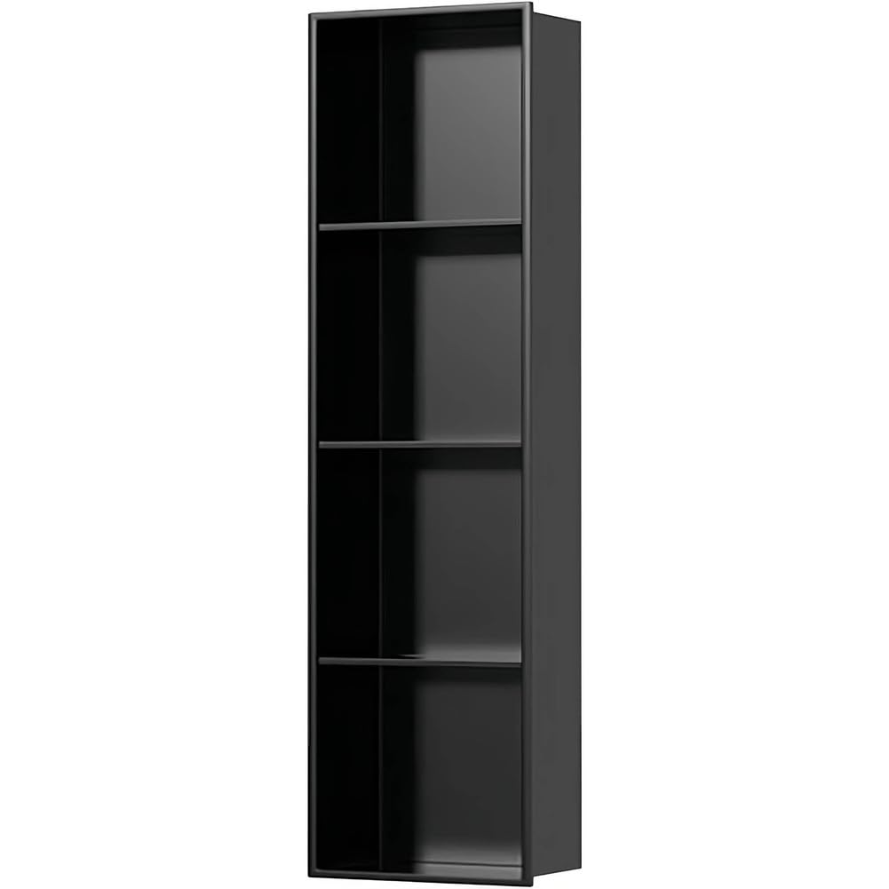 AYCDL Wall-Mounted Shower Recessed Shelf for Bathroom Easy Installation Above Waterproof Storage Solution Modern Design Space-Saving nizer,Nero-120x28cm