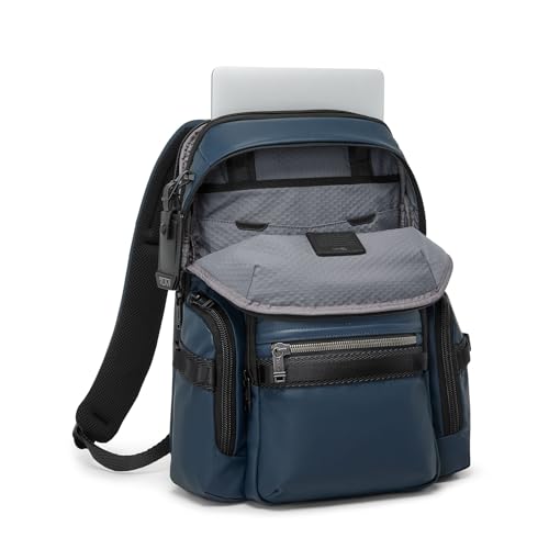 Image of Tumi Mens Navigation Backpack Navy Coated Canvas One Size