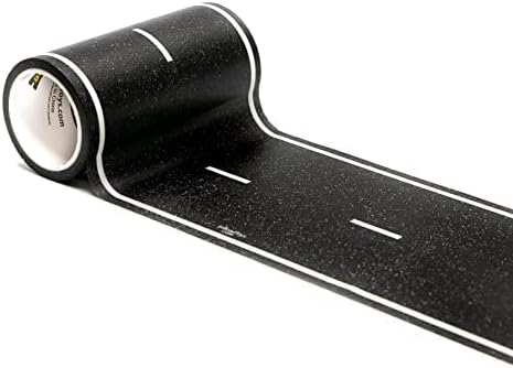 PlayTape Road Tape for Toy Cars - Sticks to Flat Surfaces, No Residue; 30 ft. x 4 in. Black Road