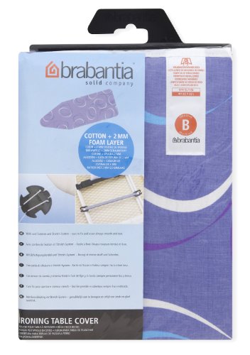 Brabantia European Deluxe Replacement Ironing Board Cover - Size B - Moving Circles in Purple 49 X 15