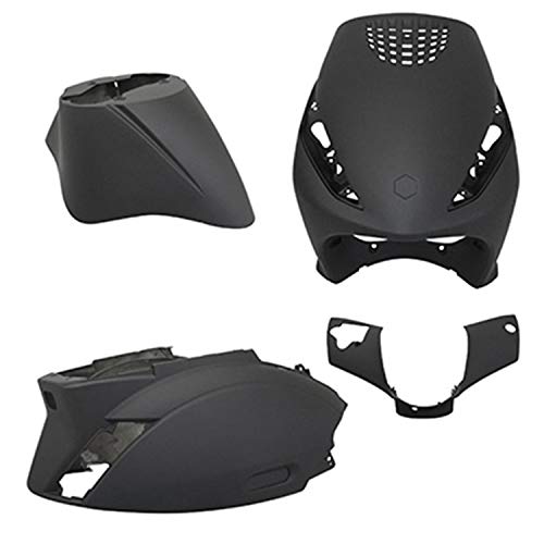 carrosserie-carenage scoot compatible avec piaggio 50 zip 2000+ noir mat (kit 4 pieces) -p2r-