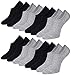 8 Paires de Soquettes Chaussette Basses Femmes Hommes, Chaussettes Invisibles Courtes en Fibre de Bambou Décontractées Respirantes avec Silicone Antidérapant Gris Noir 35-38