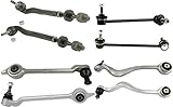 Bapmic 8 Pcs Front Lower + Upper Control Arm Tie Rod End Sway Bar Link Repair Kit for BMW 5 Series E39 528i 530i 525i