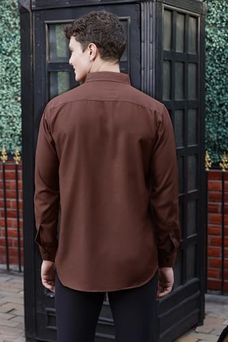 Image of Zilcon Linen Shirts for Men Casual Button Down Long Sleeve Shirt Solid Summer Beach Hawaiian Shirts