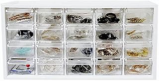 livinbox A9-520-WT desk organizer 20 transparent drawers(with dividers), building blocks storage box, art, craft, office supplies, hair accessories display, small items storage, white