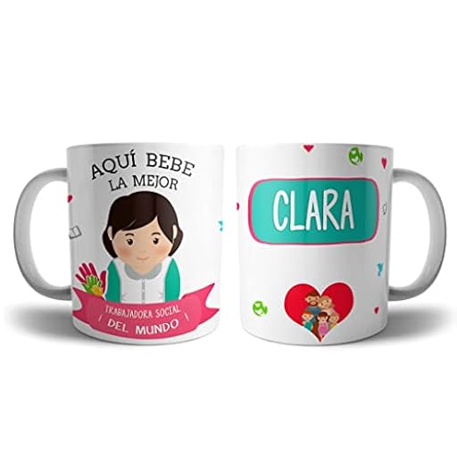 Kartoon Kase Taza Trabajadora Social Original Personalizada con Nombre | Mejor del Mundo Taza Profesiones de Cafe Desayuno para Regalar (Trabajadora Social) | Ya disponible en tu tienda friki favorita! En mundofriki.es!