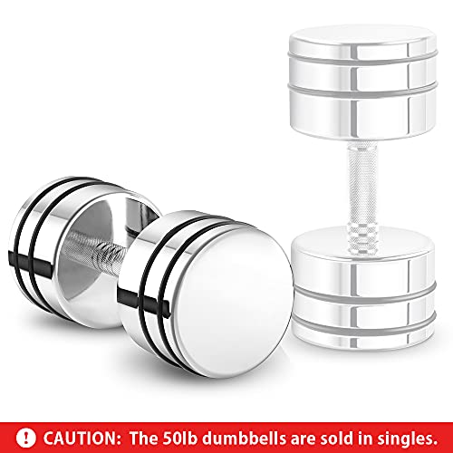 Image of Northdeer Steel Dumbbells Ultracompact & Adjustable Chrome Dumbbell with Foam Handles 5lb 10lb 15lb 20lb 30lb 50lb Home Gym Workout (Choice of Size)