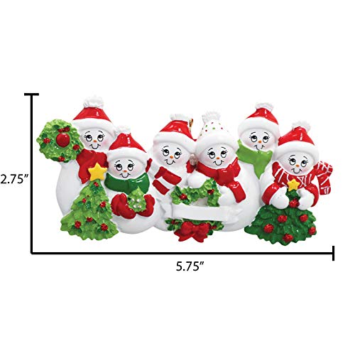 Personalized Family Ornament 2022 - Family Of 6 Christmas Ornament 2022 - Snowman Christmas Ornaments Family Of 6 Snowman Ornaments Christmas Snowman Family Ornament - Free Customization #TOP3