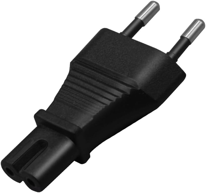 European Standard Plug to IEC320 C7 AC Power Converter Plug, Cylindrical 2-pin EU Plug to Figure 8 2 Hole Socket Laptop Power Adapter Converter，EU to C7