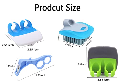 5 Pieces Fruit Vegetable Brush And Finger Peeler Set Vegetable Scrubbers Fruit Palm Peeler Kitchen Brush Set For Fruits, Potatoes, Cucumber, Kitchen Gadgets Set(Assorted Colors) #TOP5