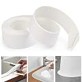 AurGun Caulk Strip, Self-Adhesive Sealing Tape PE Waterproof Decorative Sealant Trim for Kitchen, Bathroom, Shower Floor and Wall Edge Protector-(White, 131.8x1.5 Inches)