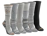Dickies Women's Dri-Tech Fashion Moisture Control Crew Socks (5/6/12 Pairs) (S-XL), Grey Tribal (6 Pairs), Medium