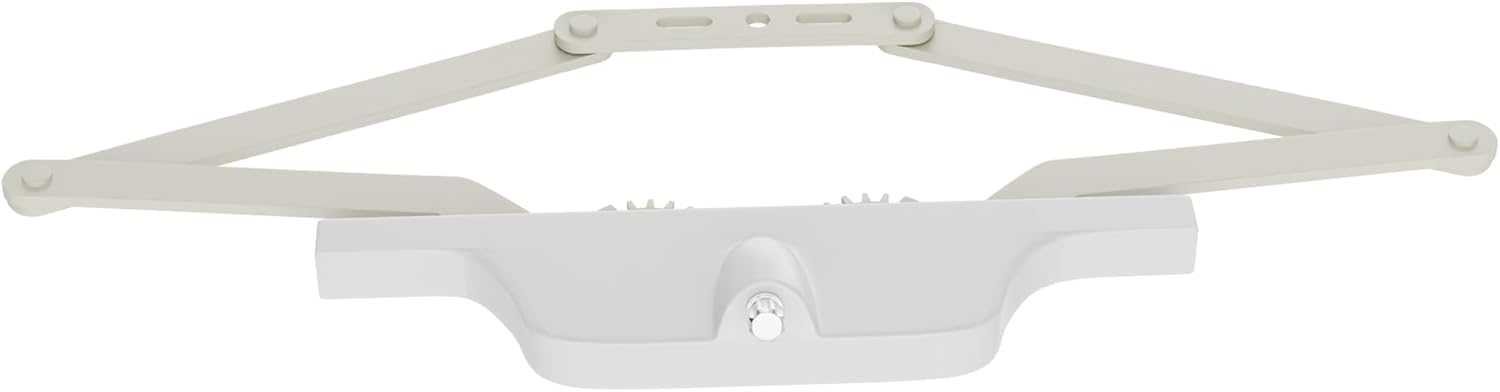 Brixwell Awning Scissors Arm Operator, Metal Construction, White Finish, 21-1/2" Length, Rear Mount, 1/4" Arm Clearance, 1-1/2" Frame Thickness, 15" Sash Opening, 7-3/4" Handle Span, Window Hardware