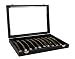 Wuligirl 20 Hooks Necklace Tray Storage Box Jewelry Display Stackable Glass Top Lockable Black Velvet Boxes(Necklace Box)