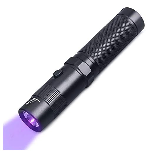 LIGHTFE Black light 395nm UV Flashlight UV302A with LG UV LED, 18650 Rechargeable Battery (Included), Max.3000mW Power Output for UV Glue Curing, Pet Urine Detection, AC leak detection (UV302A-395nm)