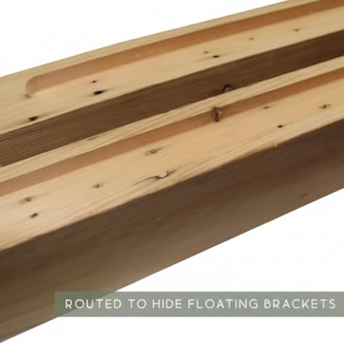 Modern Timber Craft Reclaimed Wood Fireplace Mantel Shelf | Solid Rustic American Barnwood with Floating Shelf Brackets | 2.75" Thickness | 48" L x 8" D, Rustic Original - Oiled