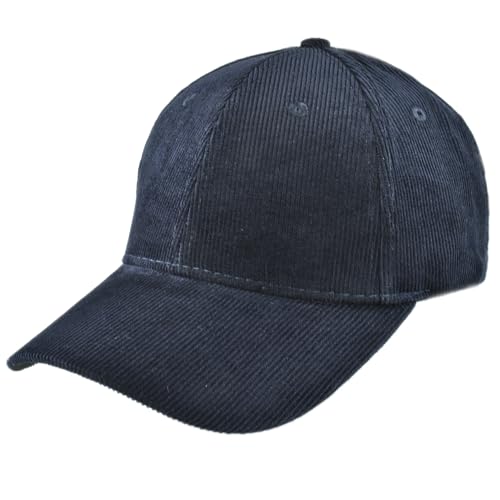 Melegari Berretto Baseball di Velluto a Costa fine, Peter | Puro Cotone | Taglia Unica Regolabile | Autunno Inverno | Uomo/Donna (IT, Numero, 55, 60, Blu)