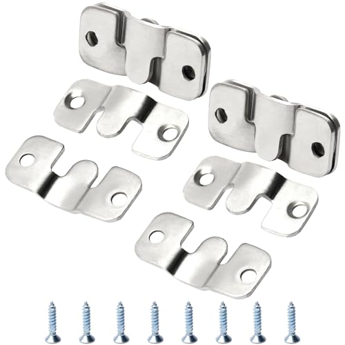 MroMax Lot de 30 supports de montage encastrés en acier inoxydable pour cadre photo Argenté 4,3 x 1,9 cm