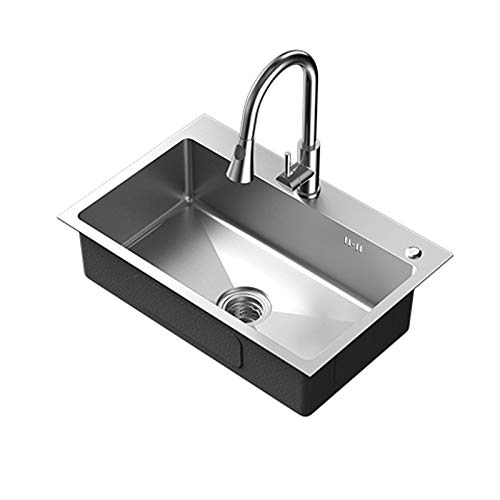 Drop In Kitchen Geschirrspüle Single Bowl Undermount Utility Waschbecken in Satin All-in-One-Kit 304 Edelstahl Bauernhaus Waschbecken mit Wasserhahn