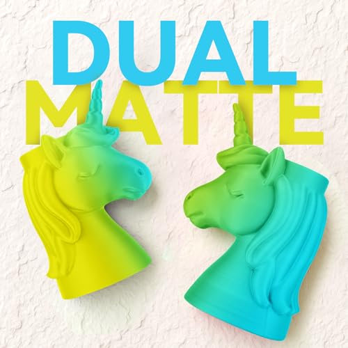 Image of SUNLU Dual Color Matte PLA Filament 1.75mm, Matte 3D Printer PLA Filament, PLA Filament 1kg Spool (2.2lbs), Dimensional Accuracy + /- 0.02mm, Yellow Cyan