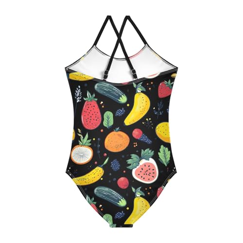 Fruits and Vegetables Girls One Piece Swimsuits Quick Dry Beach Swimwear Bathing Suit2