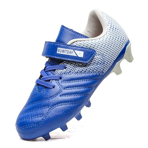 Image of Kids Soccer Cleats Boys Girls Athletic Outdoor Firm Ground Football Shoes | Youth Training Baseball Shoes for Little /Big Kid