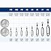 TOKUTSURI Power Fishing Clips Quick Change Snap Swivels Fishing Saltwater Freshwater Barrel Swivel Speed Clips Topwater Snaps Fishing Tackle Black 21Lbs 50Pcs