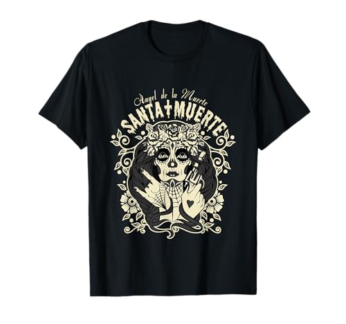 Santa Muerte Calavera Calavera Ángel De La Muerte Camiseta