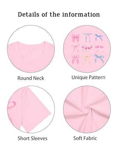 Tewmeu Girls Clothes Cute Shirts Graphic Print Tee Shirt Round Neck Short Sleeve T Shirts Summer Tops for Teens — view 5