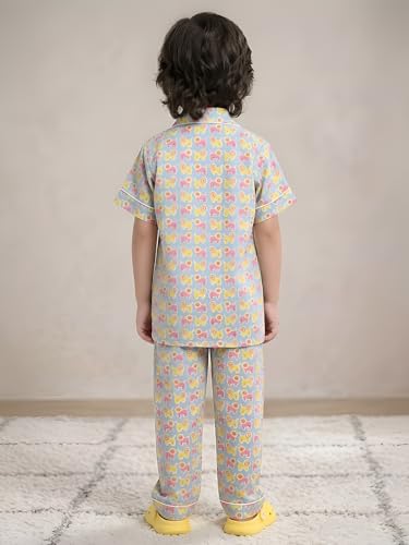 Image of POLKA TOTS 100% Pure Cotton Half Sleeve Night Suit for Kids, Girls & Boys | Cotton Pyjama Set | Unisex Night Dress for Children | Night Suit for Girls |Sleepwear for Kids | Winter Night Dress for Boys