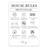 Air BnB House Rules Sign - Vacation Rental House Rules Signage, 4×6 Inches Acrylic Air Bnb Signs for Host to Post in House, Protect Your Property with Clear Rules