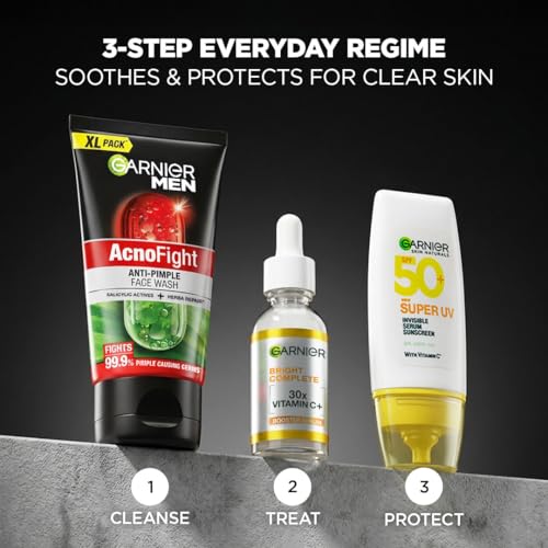 Image of Garnier Men, Anti-Pimple Face Wash, Repairs Skin & Balances Oils, AcnoFight, 155 g