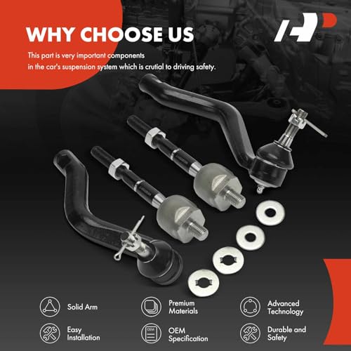 A-Premium Set of 4, Front Inner Outer Tie Rod End Kit, Compatible with Lexus IS250 2006-2013, IS350 2011-2013, GS300 2006, GS350 2007-2011, Only fit AWD models by A-Premium - Used condition - Image 6