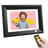 Kodak 10.1 Inch Wood Digital Picture Frame with Remote Control, IPS Screen HD Display, Auto-Rotate,
