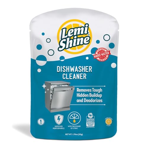 Comparison: Best Natural Dishwasher Detergent For Hard Water 10 Lemi Shine Natural Dishwasher Cleaner - Hard Water Citric Acid Cleaning Powder - Lemon Scented Eco-Friendly Dishwasher Cleaner & Deodorizer - 1.76 oz