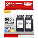 Gureef 560 561 Ink Cartridges PG-560XL Black CL-561XL Colour Replacement for Canon 560 561 XL Ink Cartridges for Pixma TS5350i TS7450i TS5351i TS5300 TS7451 TS7450 TS5350 TS5351 TS5350a TS5351