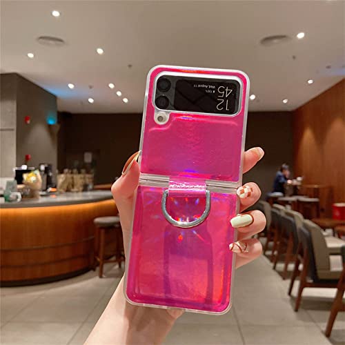 Étui pour Samsung Galaxy Z Flip4 antichoc en cuir de luxe rose