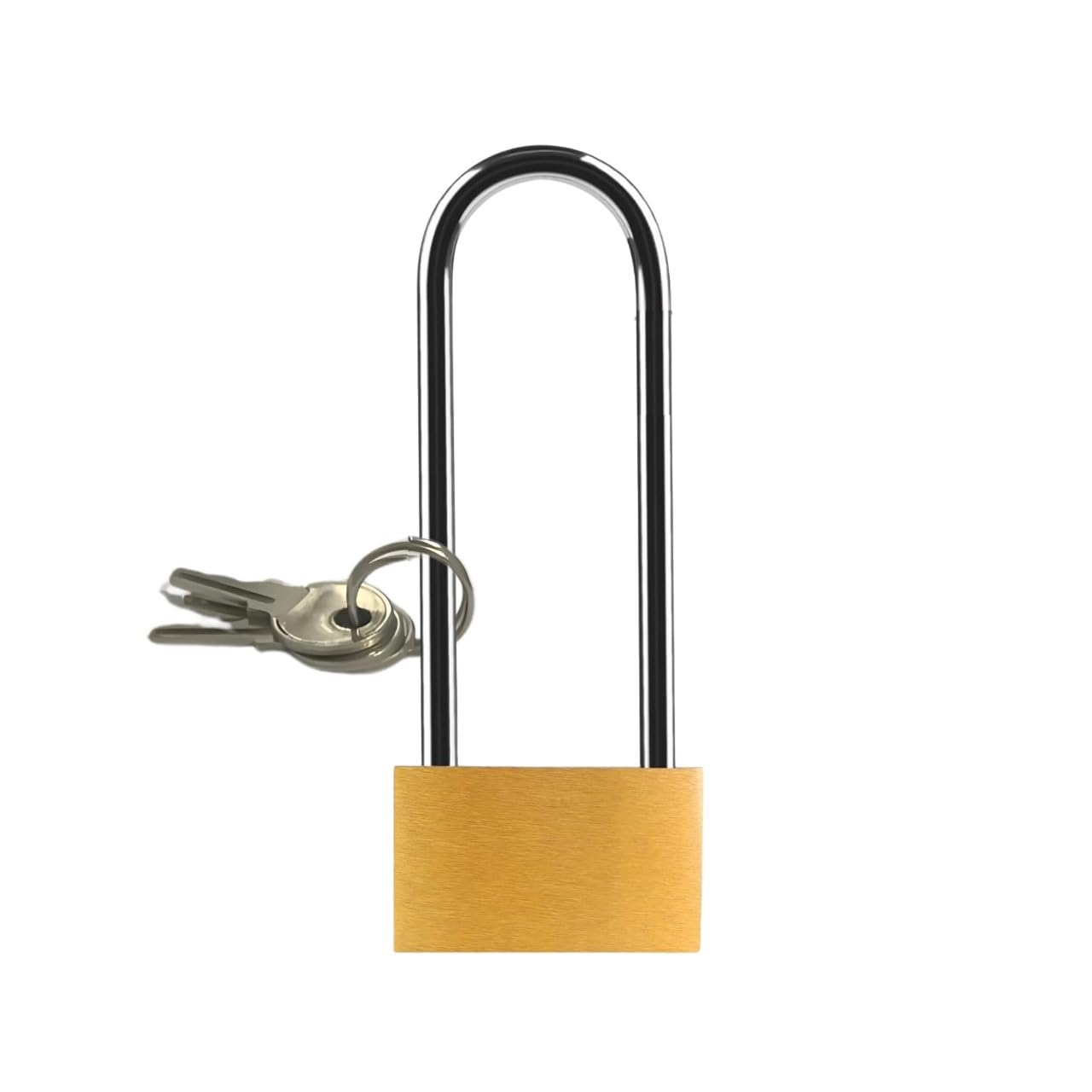 Long Shackle Padlock with Keys 40mm Locker Padlock for Gym Locker Outdoor Shed, Gate, Warehouse Garden Fence, with Three Keys (Pack of 1)