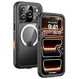 Lanhiem Magnetic for iPhone 17 Pro Max Case, IP68 Waterproof Dustproof, Built-in Screen Protector [Compatible with Magsafe] Heavy Duty Rugged Cover Full Body Phone Case, 6.9 inch, Black