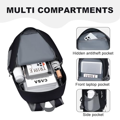 Image of MIYCOO Backpack - Ultra Lightweight Packable Backpack for Travel Camping, Hiking Back Pack Waterproof Foldable Daypack for Men Women Charcoal Black