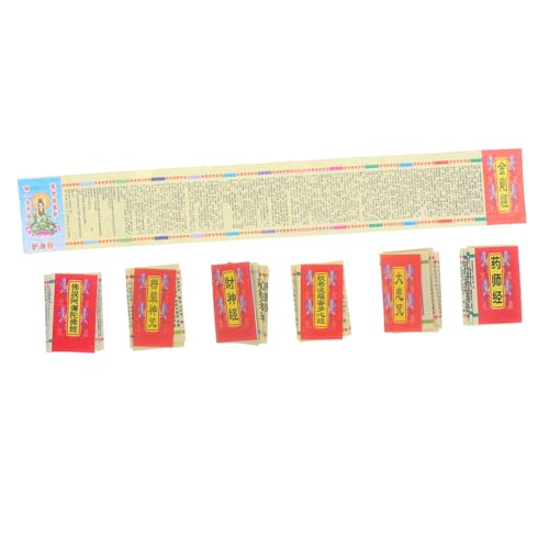 COLLBATH 7個のミニチュア経典祈りの手の装飾マイクロ仏教の装飾スピリチュアルな家の装飾小さな仏教のテキストマイクロ神聖なディスプレイミニチュア神聖な装飾