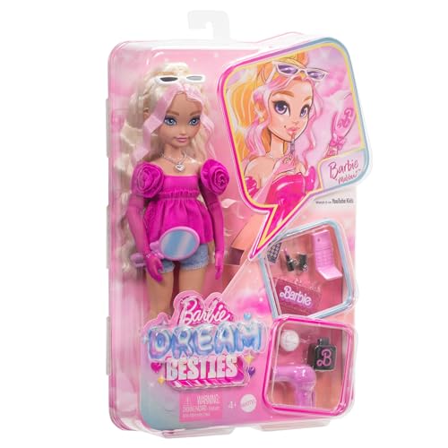 Barbie Poupée et Accessoires Barbie Équipe de Rêve poupée « Malibu » articulée avec Cheveux blonds ondulés 11 Accessoires de Maquillage et de Coiffure HYC21 - vue 6