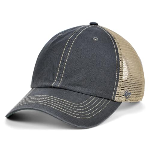 47 Brand Blank Trawler Trucker Mesh Clean Up Snap Back Adjustable Dad Hat Cap - One Size (US, Alpha, One Size, Charcoal Grey)