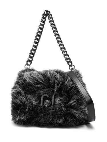 LIU.JO Fur Crossover Bag - Bolso bandolera, color blanco y negro, Negro LIU.JO Fur Crossover Bag - Bolso bandolera, color blanco y negro, Negro