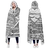 BORDEAG Manta con mangas, un abrazo grueso para ti, manta con mangas, manta con capucha, manta para mujer, manta con capucha, manta para vestir para mujeres, hombres, adultos (120 x 180 cm), gris, 120
