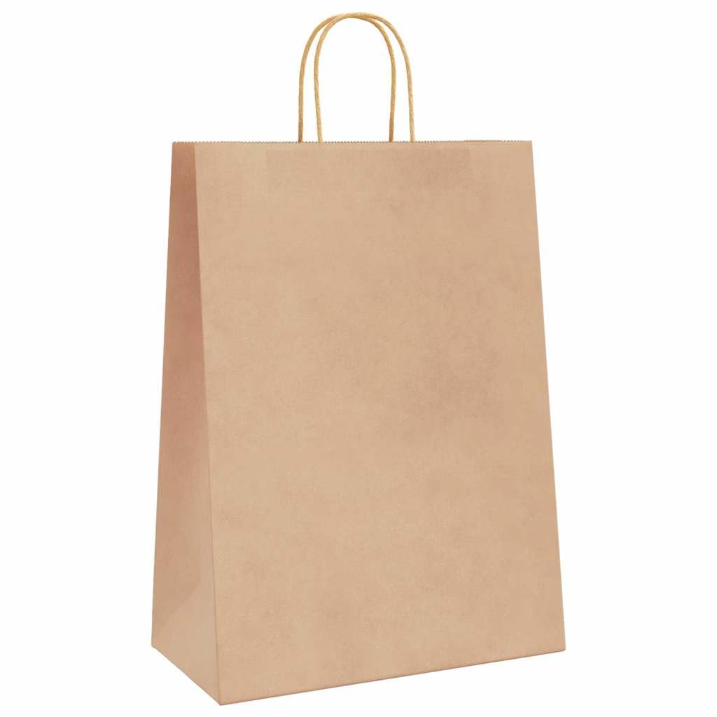 vidaXL Sacs en Papier 50 pcs avec poignées Marron 32x17x44 cm, Sac en Papier, Sac Cadeau en Papier, Sac Cadeau en Papier, Sac