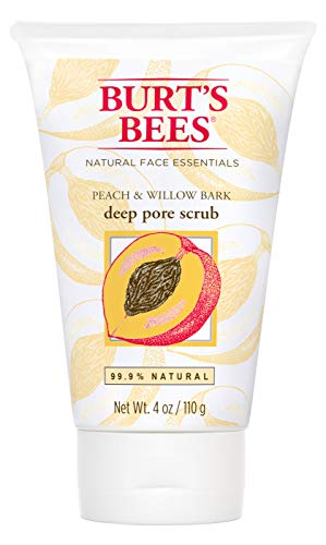 Burt's Bees Peach and Willow Bark Deep Pore Scrub, Exfoliating Facial Scrub, 4 Ounces