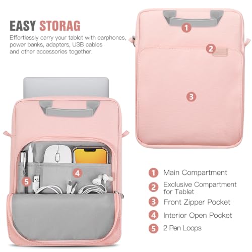 Image of TiMOVO 13 inch Laptop Sleeve for MacBook Neo /Air 2026 Carrying Case, Pink+Grey | Fit Neo A3404 (A18 Pro) & Air A3449 /A3240 (M5 /M4), with Handle & Detachable Shoulder Strap